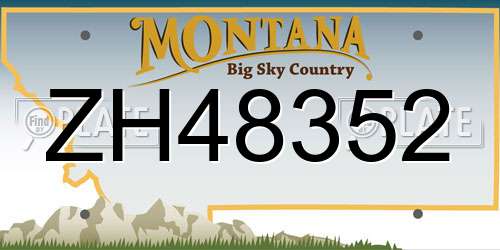 ZH48352 Montana License Plate