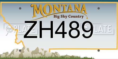 ZH489 Montana License Plate