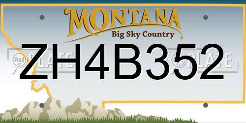 ZH4B352 Montana License Plate