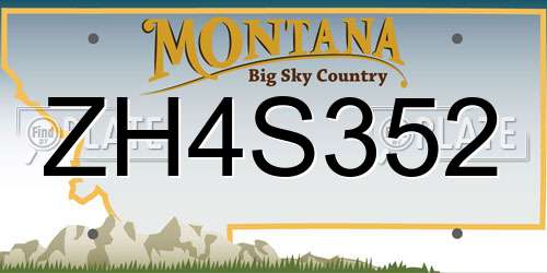 ZH4S352 Montana License Plate