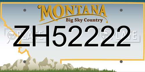 ZH52222 Montana License Plate