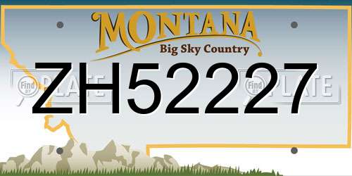 ZH52227 Montana License Plate