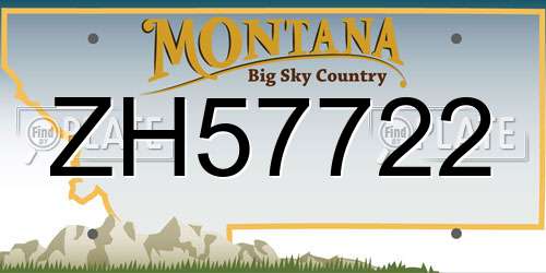 ZH57722 Montana License Plate