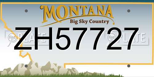 ZH57727 Montana License Plate
