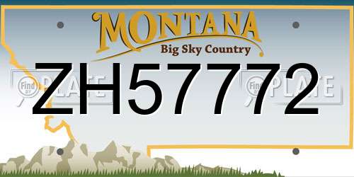 ZH57772 Montana License Plate