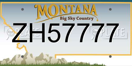 ZH57777 Montana License Plate