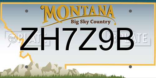 ZH7Z9B Montana License Plate