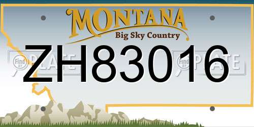 ZH83016 Montana License Plate