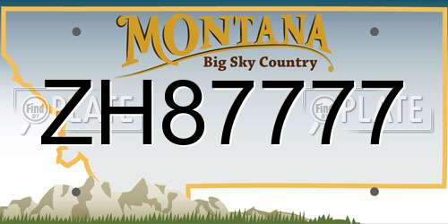 ZH87777 Montana License Plate