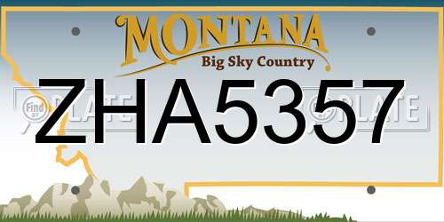 ZHA5357 Montana License Plate