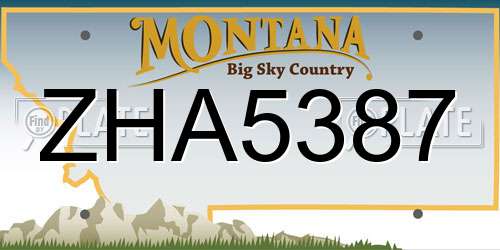 ZHA5387 Montana License Plate