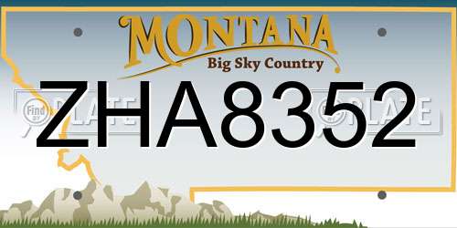 ZHA8352 Montana License Plate
