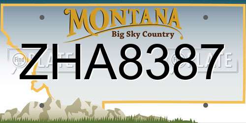 ZHA8387 Montana License Plate