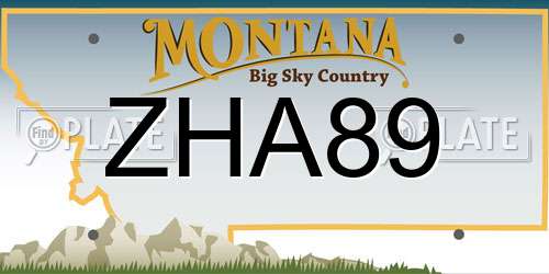 ZHA89 Montana License Plate