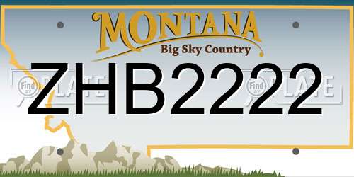 ZHB2222 Montana License Plate