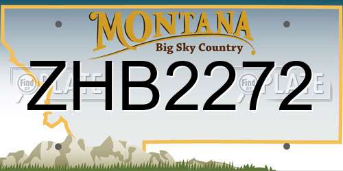 ZHB2272 Montana License Plate