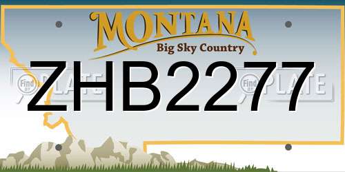 ZHB2277 Montana License Plate