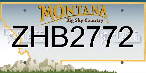 ZHB2772 Montana License Plate