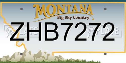 ZHB7272 Montana License Plate