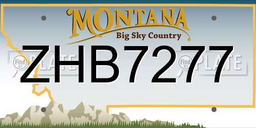 ZHB7277 Montana License Plate