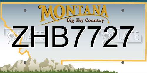 ZHB7727 Montana License Plate