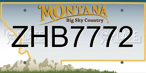 ZHB7772 Montana License Plate