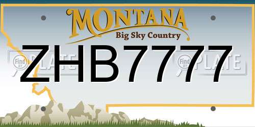 ZHB7777 Montana License Plate