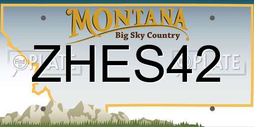 ZHES42 Montana License Plate