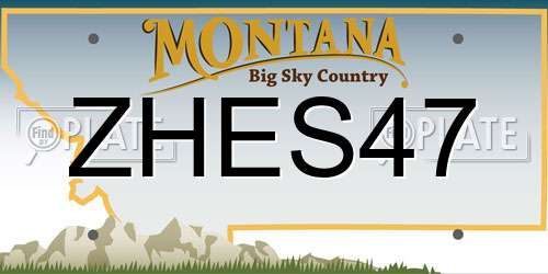 ZHES47 Montana License Plate