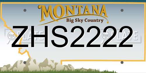 ZHS2222 Montana License Plate