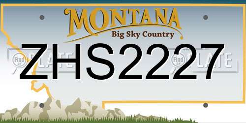 ZHS2227 Montana License Plate