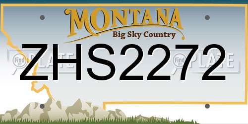 ZHS2272 Montana License Plate