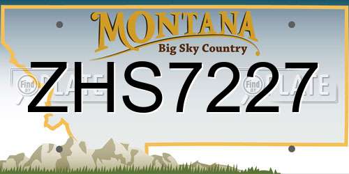 ZHS7227 Montana License Plate