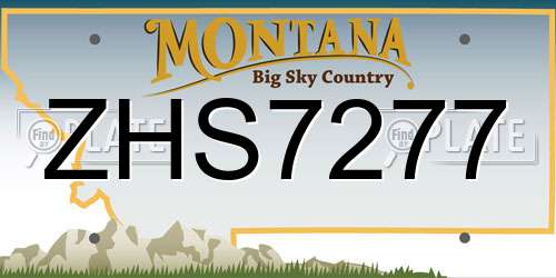 ZHS7277 Montana License Plate