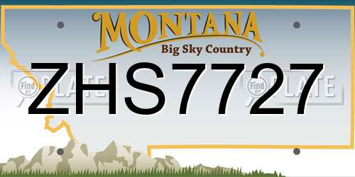 ZHS7727 Montana License Plate