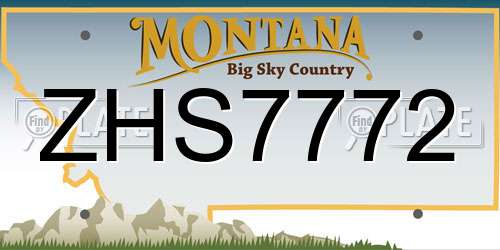 ZHS7772 Montana License Plate