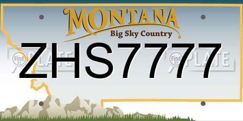 ZHS7777 Montana License Plate