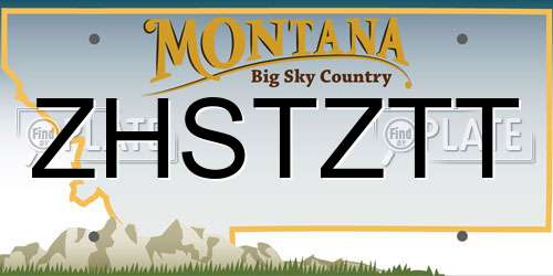 ZHSTZTT Montana License Plate