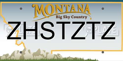 ZHSTZTZ Montana License Plate