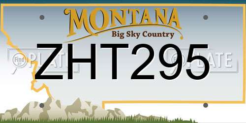 ZHT295 Montana License Plate