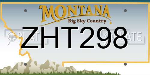 ZHT298 Montana License Plate