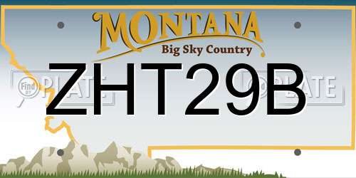 ZHT29B Montana License Plate