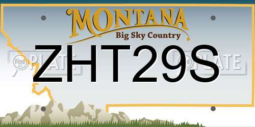 ZHT29S Montana License Plate