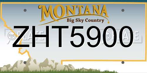 ZHT5900 Montana License Plate