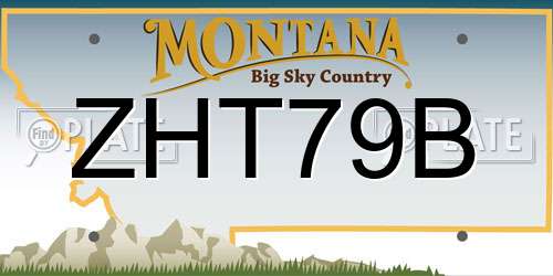 ZHT79B Montana License Plate