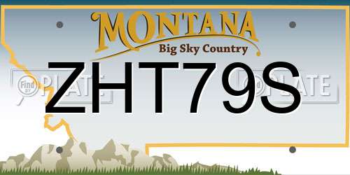 ZHT79S Montana License Plate