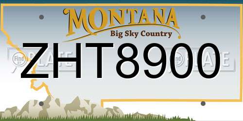 ZHT8900 Montana License Plate