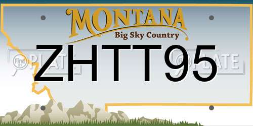 ZHTT95 Montana License Plate