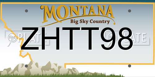 ZHTT98 Montana License Plate