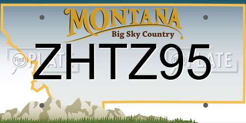 ZHTZ95 Montana License Plate
